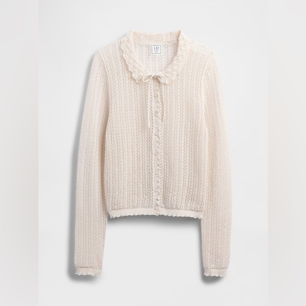 Doen x Gap linen-blend pointelle cardigan